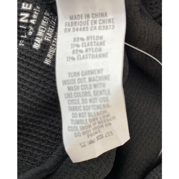 NWT Offline By Aerie Real Me Flare Hi-Rise Black Leggings Small Cinched Waist - Picture 8 of 8